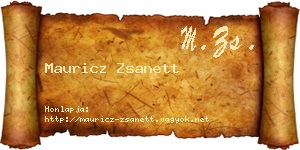 Mauricz Zsanett névjegykártya